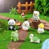 Micro-Paisaje de Musgo Creativo DIY Accesorios de Resina, Figuras de Animales Conejo y Oso, Adornos Decorativos de Resina