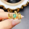Anel Popular Europeu e Americano de Esmeralda Natural Prata Esterlina 925 Suporte Vazado Borboleta Cravejado com 4*6mm Dropshipping