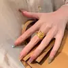 Anillo de Pluma Cepillada Irregular Estilo Francés Lujo Ligero Retro Nuevo Chino Personalidad Tendencia Nacional Versátil Exquisito Anillo