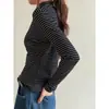 Camisa básica Goming estilo coreano com gola semi-alta e forro de fleece para mulheres, outono Guangzhou Treze Camiseta de manga comprida N741C