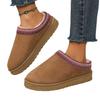 Botas de Nieve de Comercio Exterior para Hombres y Mujeres, Planas de Talla Grande, Mocasines Perezosos de Estilo Étnico, Pantuflas Cálidas de Algodón con Puntera, Botas de Nieve