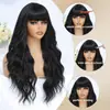 Peluca Lolita para Mujer con Cabello Largo, Celebridad de Internet con Flequillo, Reduce la Edad, Ondas Grandes Doradas, Diadema Completa, Cabello Largo Rizado