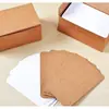Coração de menina minimalista em branco DIY cartões pequenos papel kraft cartões de mensagem pintados à mão cartões com palavras em inglês cartolina dura mini