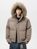 Parka de Algodón para Hombre Jack's con Cuello de Piel, Chaqueta Gruesa Cálida a Prueba de Tres Elementos Águila de Montaña, Chaqueta de Algodón Holgada con Capucha