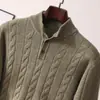 Suéter de punto grueso con botones y cuello medio alto, estilo nuevo de otoño e invierno europeo, top de punto con patrón trenzado, moderno y a la moda