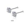 Pendientes de botón de plata pura S999 con cuentas redondas lisas, Pendientes de botón de plata con cuatro garras para el lóbulo de la oreja, Accesorios para piercing de oreja mini, Joyería de oreja delicada