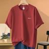 Camiseta de Algodón Pesado de 260g Diseño Nicho para Mujer Top Moda Estilo Extranjero con Estampado de Letras Camiseta de Manga Corta