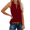 Primavera e Verão 2024 Amazon Moda Feminina Europeia e Americana Transfronteiriça Design Elegante Fivela Personalizada Decote em V Colete de Cor Sólida