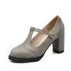 Zapatos Mary Jane Estilo Preppy Británico Tacón Grueso Zapatos para Mujer Primavera y Otoño Zapatos de Tacón Alto Talla de Exportación 303