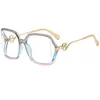 Monturas de Gafas Personalizadas de Metal Hueco de Estilo Europeo y Americano Transfronterizas, Multicolor, Estilo Ins, Ojo de Gato, Moda, Gafas Sin Graduación