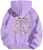 [Código Europeo Transfronterizo] Sudadera con Capucha Estampado Floral para Mujer Sulayesh Estética Retro Patrón de Flores Deporte