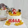 Plástico Vinil Ouro Cobre Dinheiro Tesouro de Ouro Yuan Deus da Riqueza Bolo Decorativo Enfeites Boneca Ano Novo Fortuna Abre para Negócios