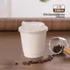 Taza de Café Desechable con Tapa, Taza para Té de Leche de Soya, Taza de Papel Kraft, Taza Comercial para Llevar, Taza de Papel para Bebidas Calientes
