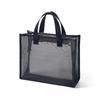 Bolsa de cosméticos de malla de nailon de moda al por mayor Negra portátil Viaje coreano bolsa de cosméticos bolsa de malla