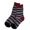 Calcetines Rayados Color Ámbar Otoño e Invierno Calcetines Retro de Media Pantorrilla para Mujer Calcetines Cálidos de Algodón Peinado Mujer Ins