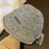 Chapéu de pescador de tricô para mulheres, quente para outono e inverno, faz o rosto parecer menor, estilo coreano, chapéu bucket versátil e moderno