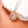 Collar Transfronterizo para Mujer Joyería de Lujo Ligero de Alta Gama Diseño de Nicho Colgante Cadena para Clavícula Cadena para Suéter Accesorios de Joyería de Acero de Titanio