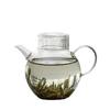 Tetera Pequeña de Vidrio de Borosilicato Alto Tetera Individual Mini Juego de Té con Filtro para Oficina Olla para Preparar Té Tendencia Nacional