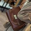 Bolso de Mujer de Cuero Genuino 2023 Nueva Moda Retro Piel de Vaca de Primera Capa Bandolera Única de Hombro Nicho Versátil Cruzado Debajo del Brazo Simple