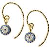 Pendientes de plata S925 para mujer, con diseño de ojo de diablo y diamantes redondos, pendientes cortos distintivos, joyería para mujer E7274