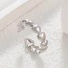 Anillo de Corazón de Acero Inoxidable Transfronterizo de Moda con Chapado en Oro de 18K Anillo Ajustable para Mujeres