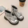 Botas de Princesa para Niña Otoño e Invierno Estilo Nuevo Estilo Británico para Niña Botines de Fiesta de Rendimiento Moda Cremallera Lateral Botines Individuales Exquisitos