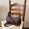2026 Nova Bolsa de Ombro Único Cor Sólida Bolsa de Axila Bolsa de Mão Retrô para Motociclista Bolsa Meia-Lua de Alto Valor Personalidade Estilosa Bolsa Bolinho
