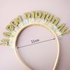 Venta al por mayor feliz cumpleaños diamante cristal diamante diadema fiesta fiesta lentejuelas láser brillante anillo para el cabello sombrero de cumpleaños