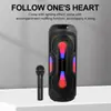 Sing-E Zqs8260 Altavoz Bluetooth Dual de 8 Pulgadas con Luz Mágica RGB de Colores, Altavoz con Micrófono Portátil para Karaoke al Aire Libre