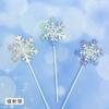 Decoração de bolo de floco de neve de natal, floco de neve de acrílico branco com glitter, plug-in, princesa, aniversário, sobremesa, mesa, vestir-se