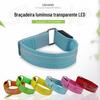 T LED transparente luminoso pulseira de braço flash à prova d'água suor pulseira de braço impresso letras pulseira de pulso