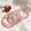 Pulsera Té de Flor de Durazno Transparente Anillo Liso Chino Pulsera de Piedra Ojo de Gato Joyería Elegante para Mano Regalo para Esposa Novia Regalo de Vacaciones