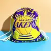 Lakers Warriors Nets Time de Basquete Mochila com Cordão para Basquete Armazenamento de Tênis de Treino Grande Capacidade Estudante Portátil