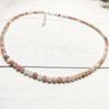 Collar transfronterizo nuevo de 4 mm con cuentas de turmalina de color, joyería femenina con temperamento de aguamarina, cadena de clavícula, venta al por mayor