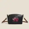 Nova Bolsa Feminina Tridimensional em Relevo Estilo Chinês Flor de Lótus com Textura de Couro Genuíno, Design de Nicho, Bolsa Versátil para Ombro e Transversal para o Dia a Dia