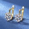 Ventas Directas de Fábrica Aretes de Zircón Chapados en Oro Cobre Moda Europea y Americana Aretes de Diamantes Grandes Super Brillantes de Seis Garras Aretes Transfronterizos para Mujer Venta al por Mayor