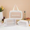 Bolsa Cosmética Transparente de PVC Bolsa de Armazenamento Impermeável Feminina Pasta de Viagem para Artigos de Higiene Pessoal Armazenamento de Grande Capacidade High-End