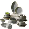 Conjunto Simples e Luxuoso de Tigelas e Pratos, Louça de Cerâmica de Alta Qualidade com Cor Sob Esmalte, Alto Valor Estético, Tigelas Domésticas, Tigelas para Sopa, Pratos de Jantar