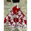 Sudadera con capucha de venta caliente transfronteriza, retro Y2K, manga larga, corte holgado, estampado, Harajuku, Hip-Hop, deportiva, talla grande, sudadera casual con cremallera