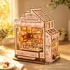 Pintura com Diamantes Montagem em Madeira Enfeites Artesanais DIY Decoração de Mini Cena de Mesa Novo Presente Criativo