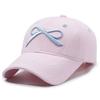 Gorra de Béisbol de Mezclilla con Lazo Bordado para Mujer, Gorra de Sol para Exteriores de Verano, Gorra Protectora Solar para Estudiantes de Primaria, Gorra de Moda Casual