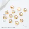 Banhado a Ouro 14K Zircônio de Conservação de Cor Turquesa Trevo de Quatro Folhas Contas Espaçadoras Quadradas Porosas Acessórios para Joias Feitas à Mão com Contas
