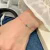 Pulsera de Plata de Ley S925 Ojo Azul Paraíba Forma de Gota de Agua para Mujer, Joyería Vintage Estilo Japonés, Popular en Xiaohongshu