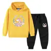 2023 Primavera y otoño nueva ropa infantil transfronteriza suéter con capucha para niños pantalones conjunto de dos piezas traje de manga larga de algodón para bebé