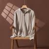 Cárdigan de Punto con Capucha de Color Sólido y Doble Cremallera Transfronterizo para Mujer, Prenda Exterior de Cachemira, Camisa Exterior Simple de Lana de Color Sólido