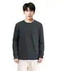 Camiseta térmica de primera capa para hombre, para otoño, una sola pieza, se puede usar como prenda exterior, forro polar fino, camiseta de cuello redondo, ropa interior térmica genuina de autocalentamiento para hombre