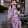Hanfu Infantil Feminino Xiyin Estilo Primavera Estilo Canção Infantil Estilo Chinês Melhorado Conjunto de Três Peças Hanfu