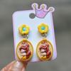Novos brincos infantis sem furos para orelhas, pingente fofo de desenho animado, presilha de orelha, joia para presente de menina, bebê, princesa