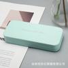 Bolsa de óculos de couro boca de estilhaços feminina ins personalidade simples portátil óculos armazenamento moda fechamento automático bolsa de óculos
