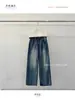 PANTALONES ANCHOS ESTILO RETRO HONG KONG AZUL T-PLATFORM 2026 Otoño Nuevo Jeans de Cintura Alta Largo Hasta el Suelo 58081